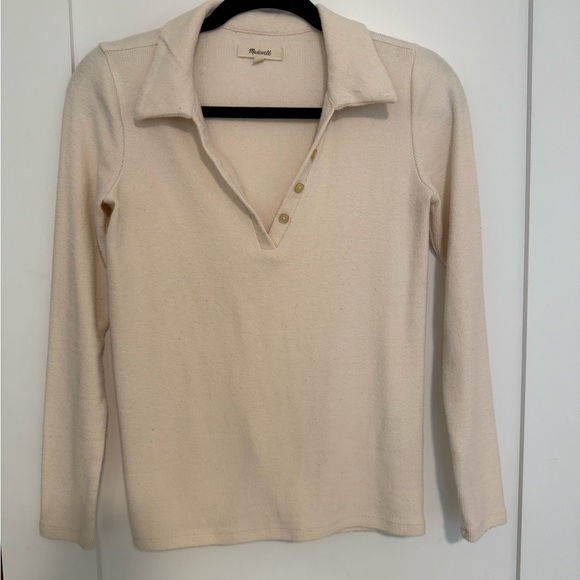 Madewell Plush Ribbed Polo Shirt - Picture 4 of 6